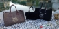 Tasche Shopper SARAH natur meliert mit Appilkation Tiger Swarovski Elements